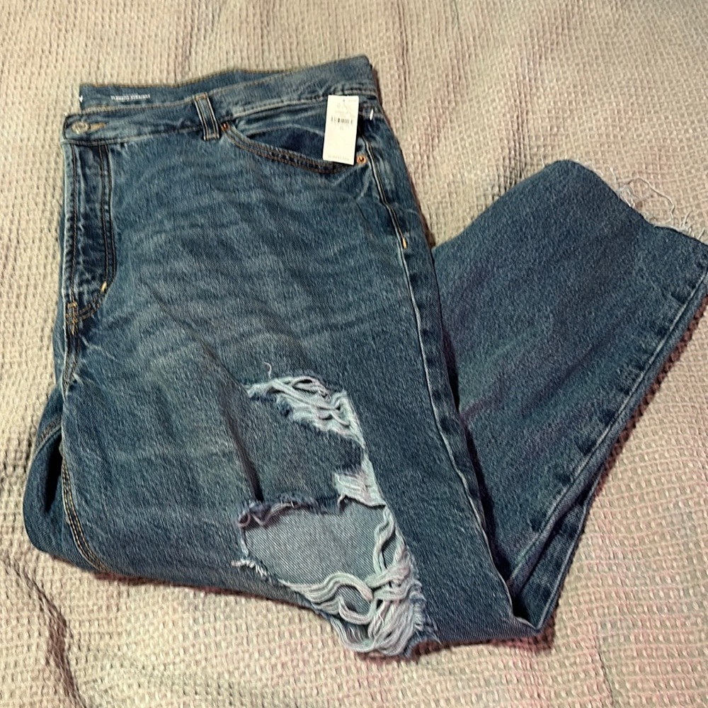 Old Navy Jeans 20 NWT Slouchy Straight Distressed